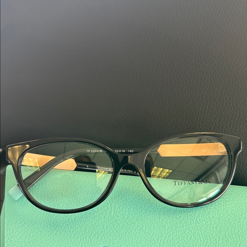 Tiffany & Co. Black Rx Glasses with Teal Case